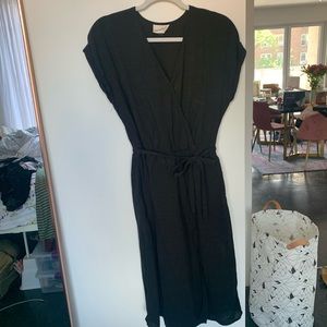 Universal Thread Gauzy Black Faux Wrap Dress - S
